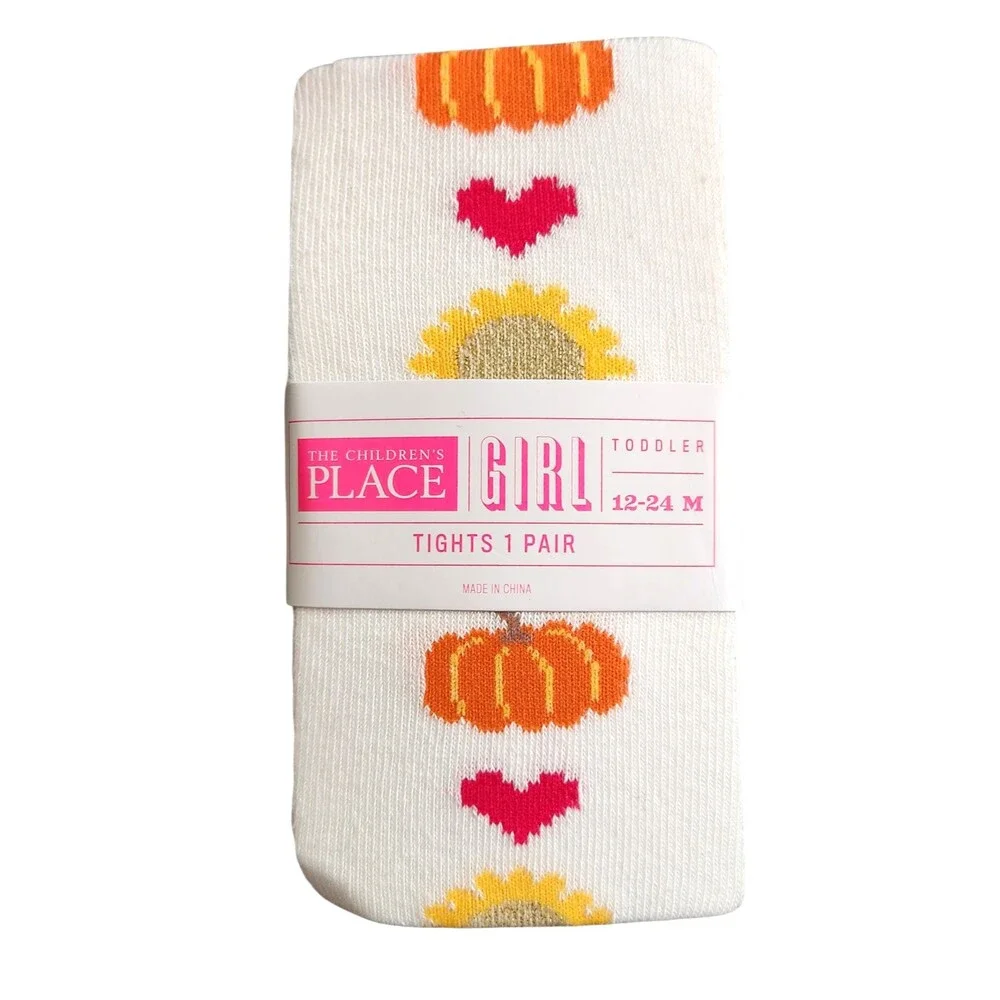 The Children's Place Tights Multi-Color Pumpkins Sunflowers Toddler Size 12-24 M